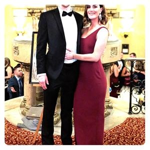 Beautiful wine colored formal evening gown